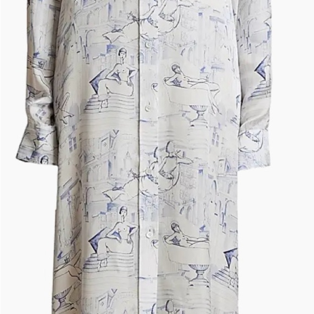 KHAITE Blue and White Maxi Dress